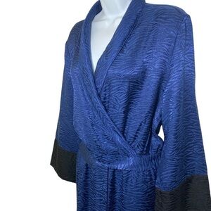 VICTORIA Secret  Loungewear Jumpsuit Pajama Navy a blue and Black w/ Sash S/P